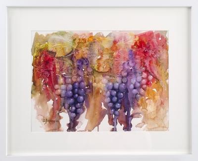 A close-up image of 'Harvest Season', including the frame and mount
